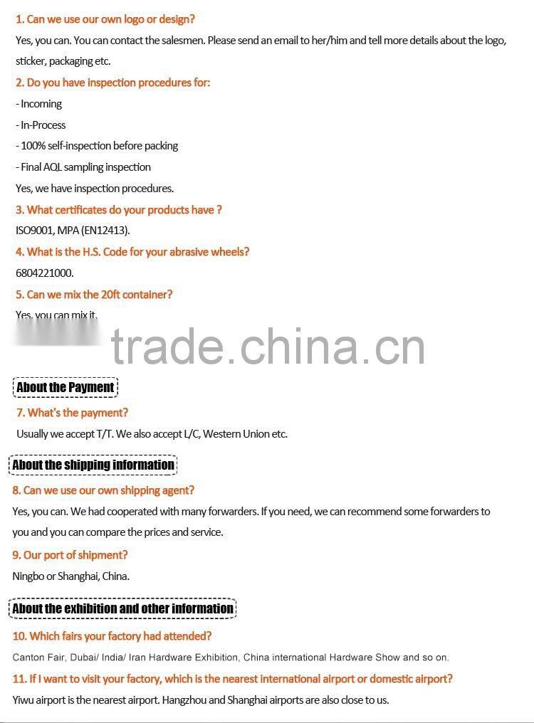 Aluminum oxide flap disc for stainless steel- Good quality!!