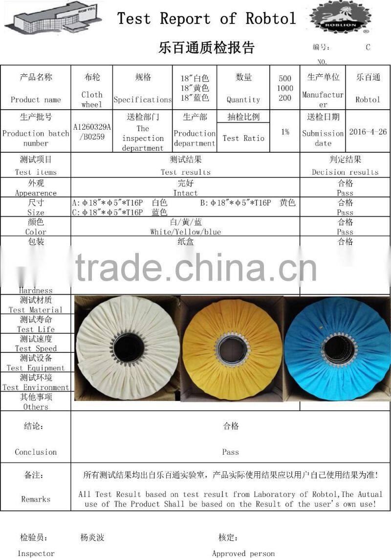 18" Cotton Cloth Buffing Wheel Airway Grinding Polishing Abrasive Fabric Disc Sisal Pad stitched Biased Felt
