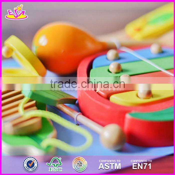 2017 New design fruit shape multi-function wooden music toys for toddlers W07A118