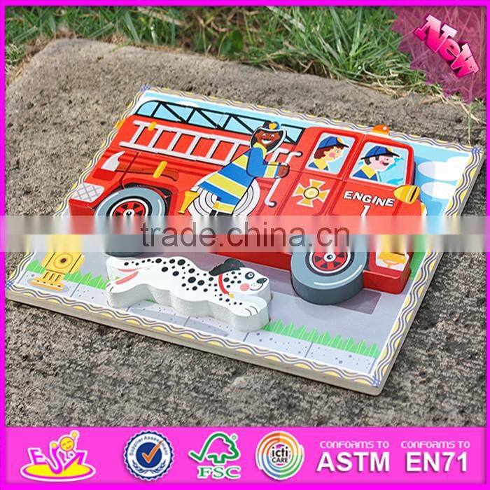 2016 new design children educational toy wooden 3d puzzle car W14D018