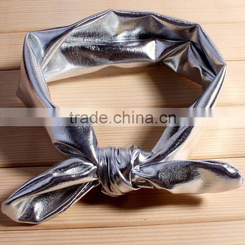 elastic fabric bow flower headband for kids hair accessories