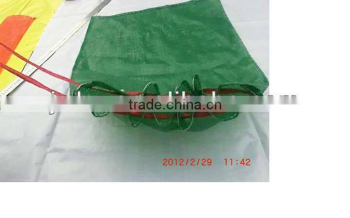 Leno cabbage Packaging green Bags with string logo tag bags