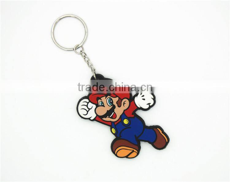 Special personalized 3d design silicone eco-friendly rubber keychain Mario for craft art gifts