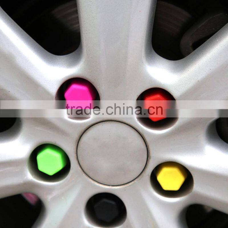 Blue Silicone Wheel Bolt Nut Cover Hexagonal Cap 19mm for Car