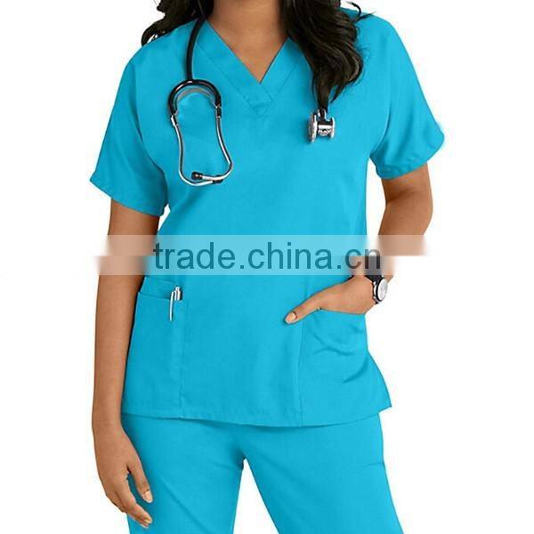Polycotton Unisex Stylish Medical Scrubs Nursing Uniform