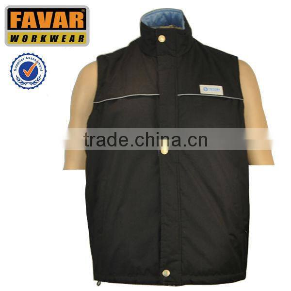100 polyester mens casual winter vest in black