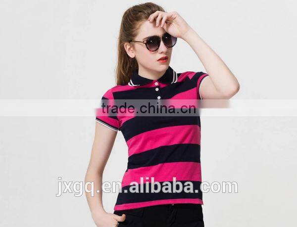 2014 new design hot sale cheap uniform with striped dry fit polo shirts wholesale