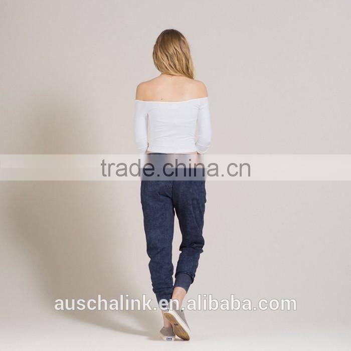 auschalink custom blue fashion jogger jeans pants manufacturers