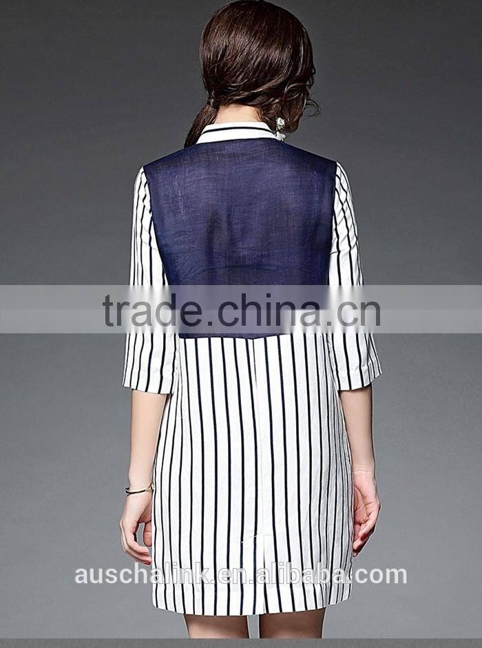 outdoor custom cheap lady striped breathable linen shirt nice design