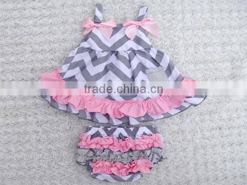 Wholesale children's boutique clothings girl's spring outfit top with bloomer