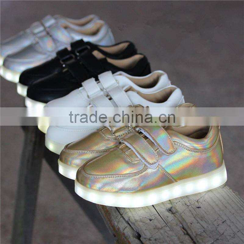 HFR-TS-20-3 2015 new design glow running shiny shoes for kids
