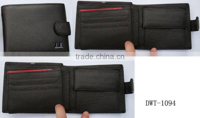 Fashion black brown napa genuine leather purse money wallet for men