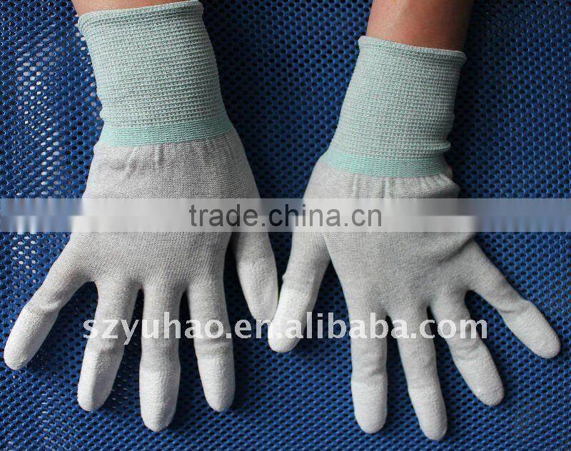 13 gauge Carbon Fiber Top Fit PU Textured Glove