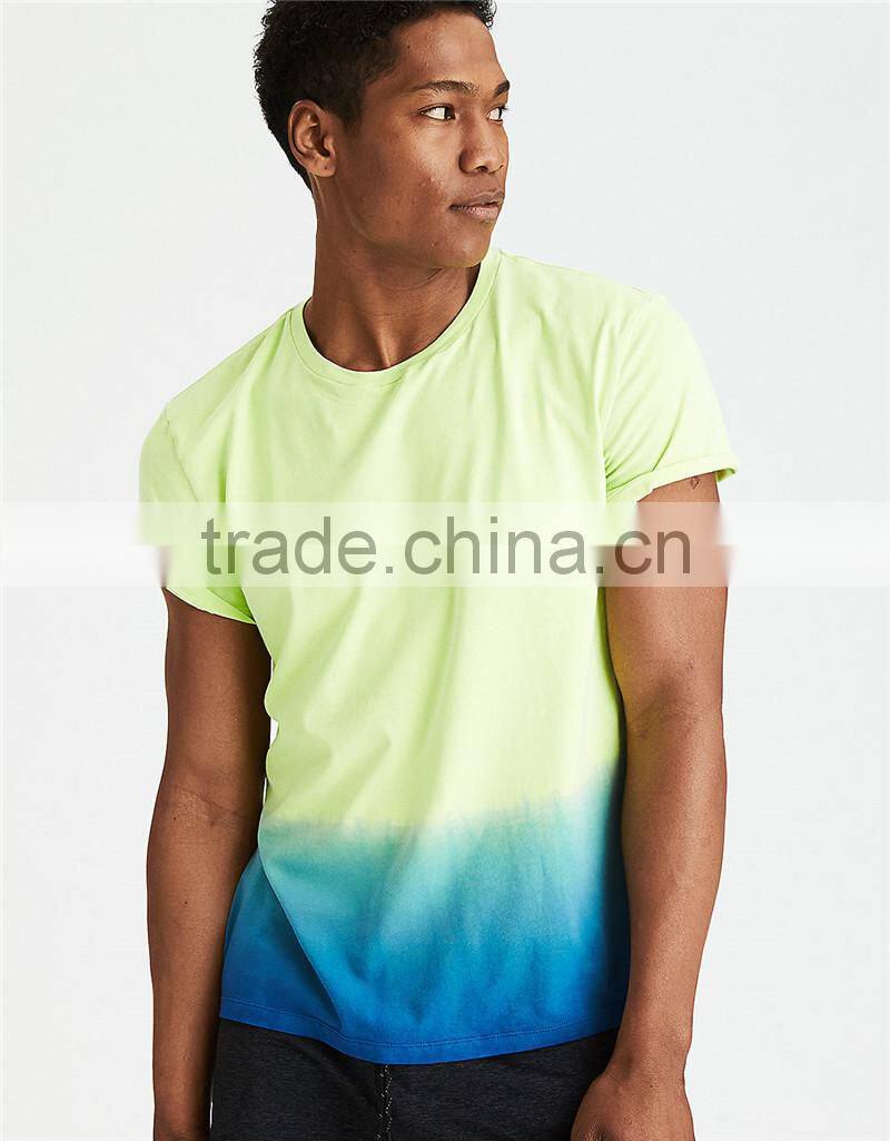 MGOO Wholesale Mens Dip Dye T Shirt Cheap Round Neck Slim Fit Fashion T Shirts