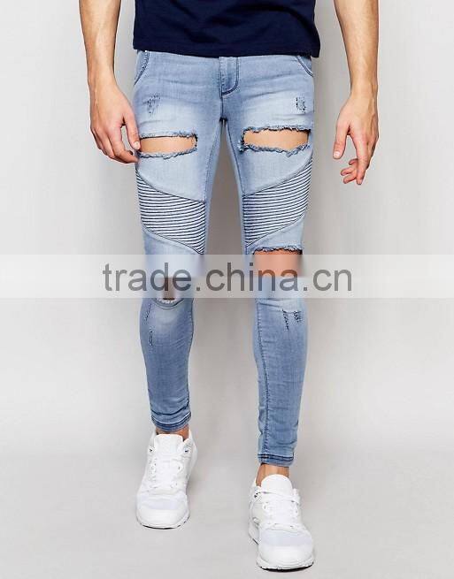 2016 Trendy Skinny Jeans Distressed DenimJeans Soft quality Jeans
