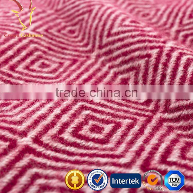 Hot Sale Wool Cashmere Blended Woven Travel Throws Blankets