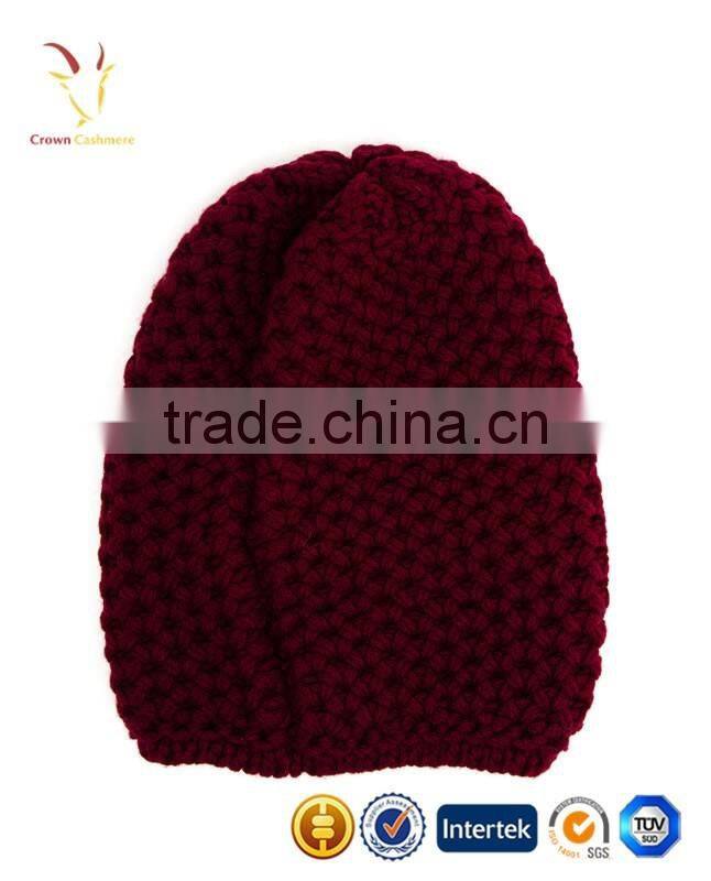 7GG Thick Wool Knit Lady Beanie Hat