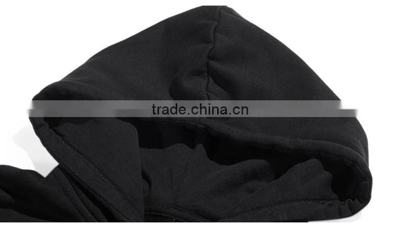 2017 mens streetwear side double zipper hip hop black hoodies