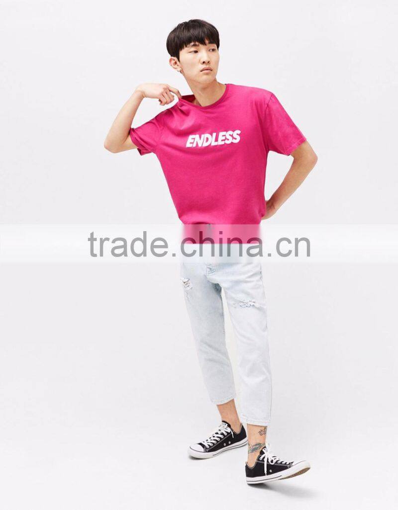 OEM service men cotton pink t shhirt manufacturing