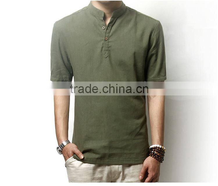 2015 High Quality 100% Cotton button down contrast color men double collar shirt folder