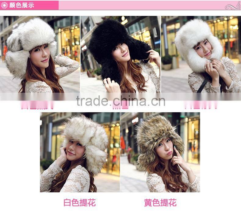 2016 New Style Winter Thick Warm Headgear Faux Fox Fur Women Hats Hot Fashion Cute Casual Female Elegant Caps
