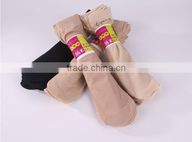 Amazing 10 Pairs/ lot Black nude Pure Color Short Sock Thin Transparent Crystal Silk Socks Girl Summer Women's Socks