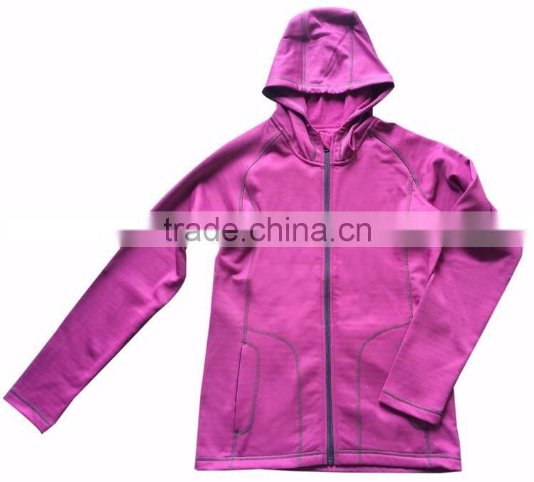 Wholesale ladies powerstretch jacket sweatshirt women with hood