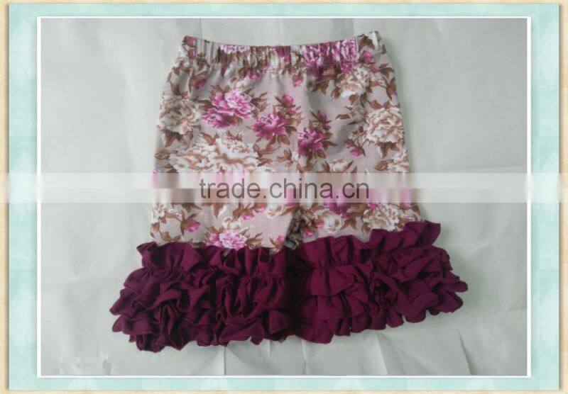 2017 sport kids dark red ruffle summer beach swimming compression shorts