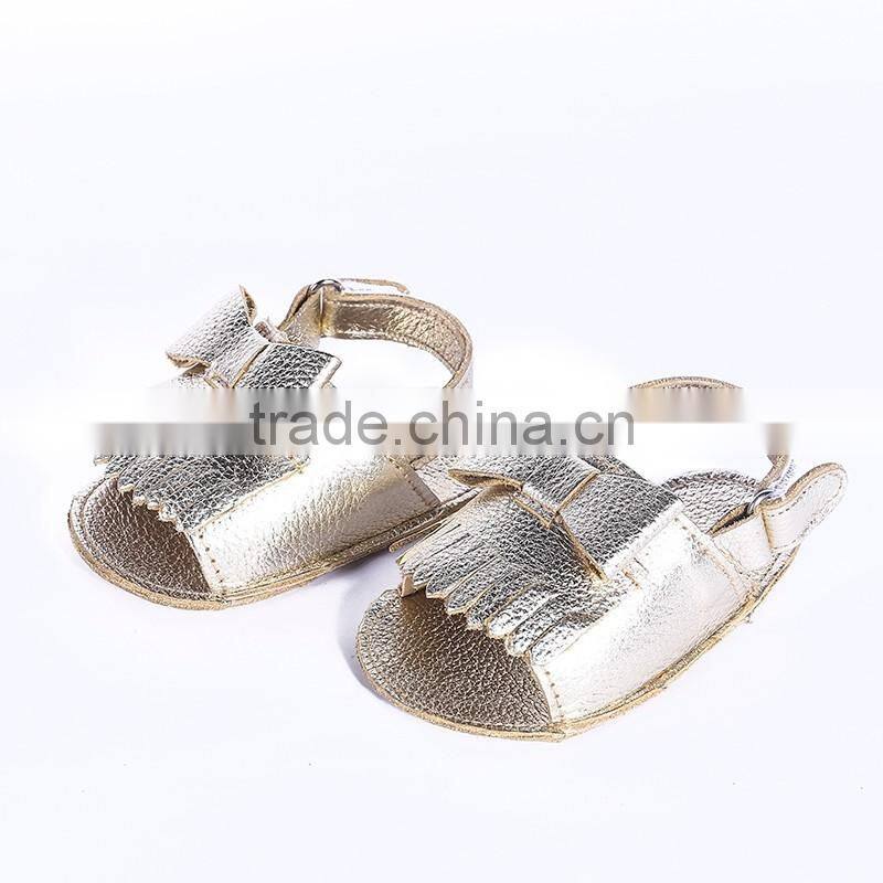 New design fringed genuine leather baby sandals, baby fringed sandals