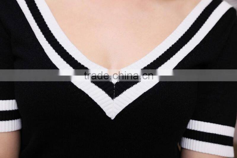 Deep v Neck Tight spandex clothes for women