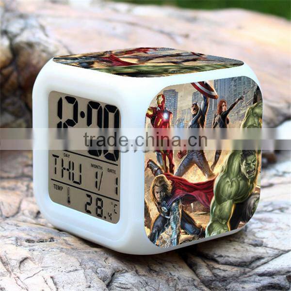 The Avenger Digital alarm clock LED clocks colorful change alarm clocks for children
