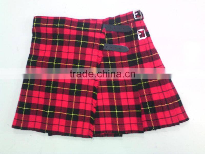 Ladies Black Watch Scottish Women, Girl Pleated Mini Kilt Skirt