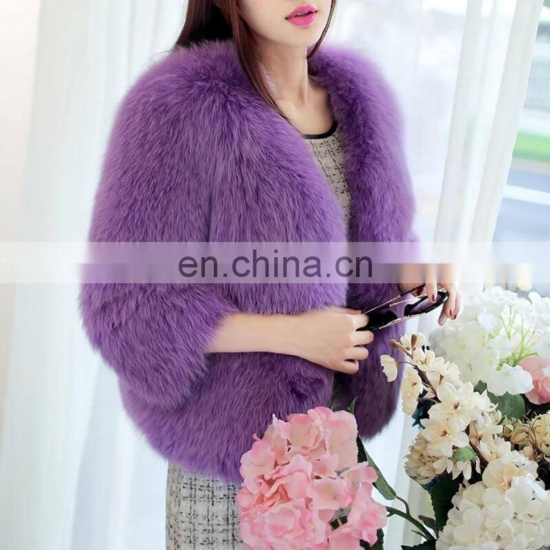 2016 Colorfur Genuine Fox Fur Coat Short Style Winter Coat Fashion