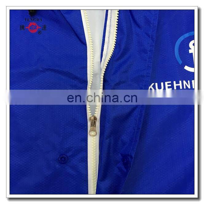 extra large ripstop polyester and PVC long raincoat in blue