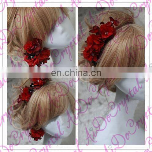Aidocrystal red rose hair pin flower bobby pins red hair accessories for bridal