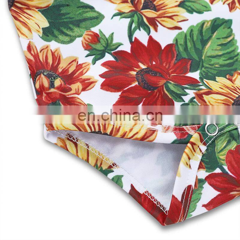 Baby Girl romper Sunflower Newborn Long Sleeves with headband 2PCS Baby clothes romper 3-18M