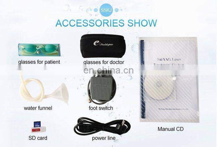 1064nm/532nm/1320nm Q switched ND YAG Laser For Tattoo Removal Skin Rejuvenation