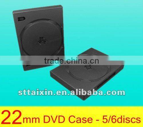 22mm plastic multi dvd box with 2trays for 5discs / 6discs