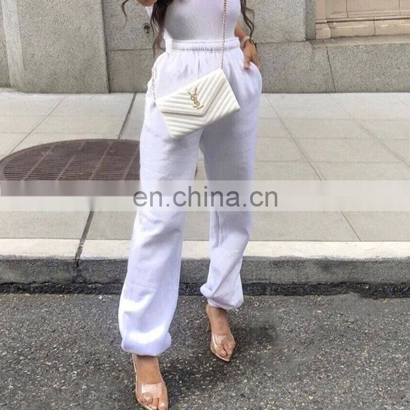 Europe and the United States 2021 foreign trade hot style women's clothing new trend basic earth color casual trousers trousers
