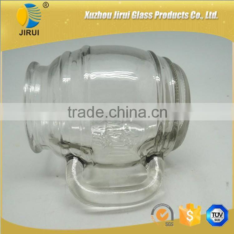 480ml round glass jar with handling for beer drinking