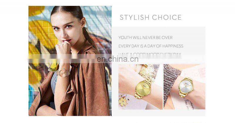 Curren Brand 9019 Newest Rose Gold Ladies Watches Women Watch