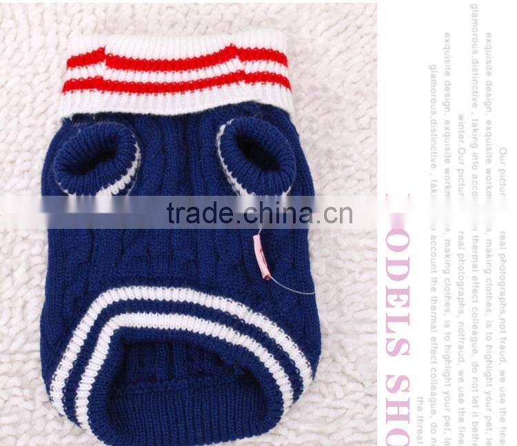Wholesale first class fido dog clothes of knitting navy style for small dog