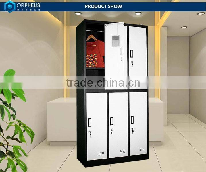 6 Section Home Furniture 2 Tier Steel Locker Changing Room Shower Clothing Storage Locker