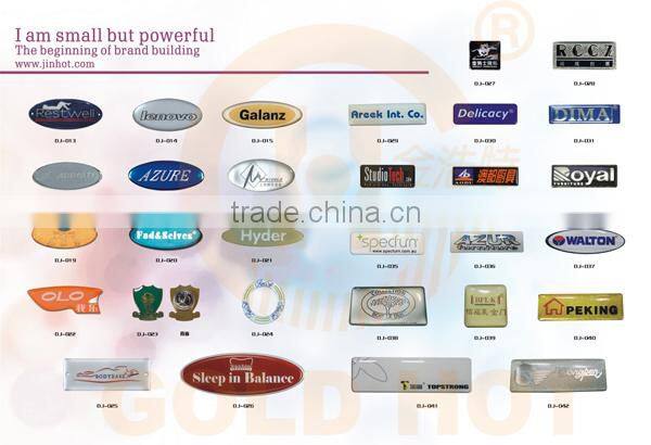 High Quality custom metal hang tag with letters Accept Paypal