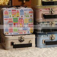 food grate tin lunch box,handle tin, tin box with printing