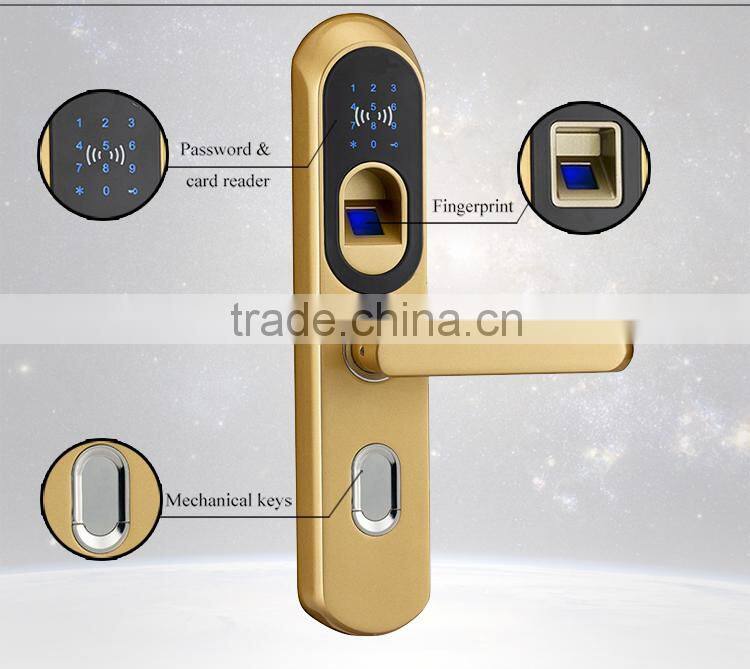 New Zinc Alloy keyless touch screen smart fingerprint sliding door lock