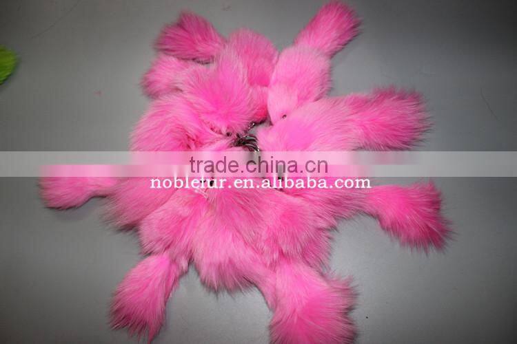 New Arrival White Small Fox Fur Keychain For Mobile Natural Real Fox Fur