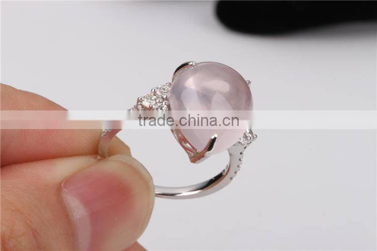 OEM solid lapis prong set center 18k white gold 750 ring jewelry