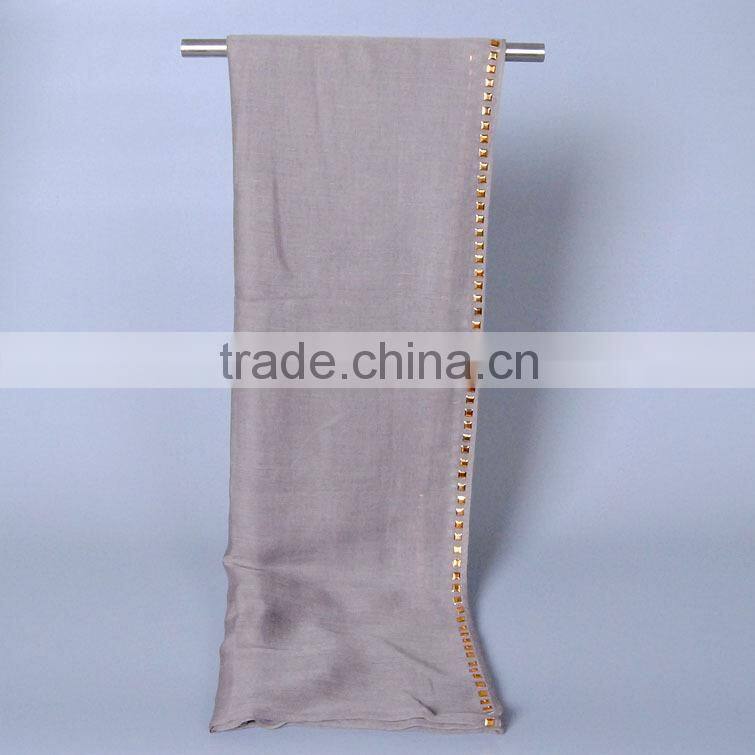 Wholesale New Arrvial Studs Beaded Muslim Hijab Scarf Shawl
