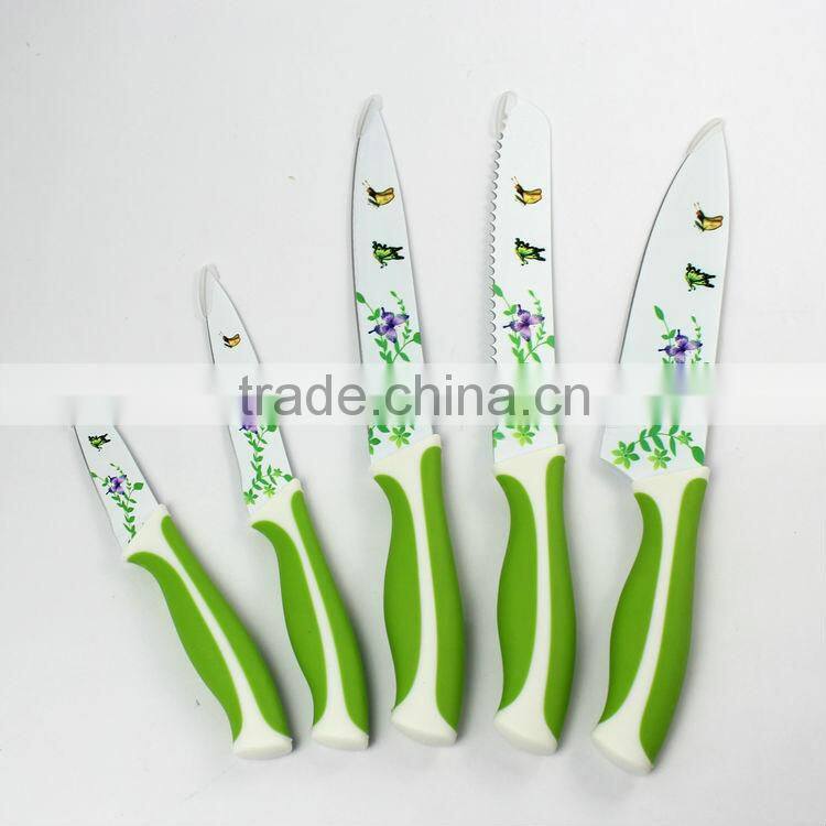 New style promotion 5pcs printing knife set